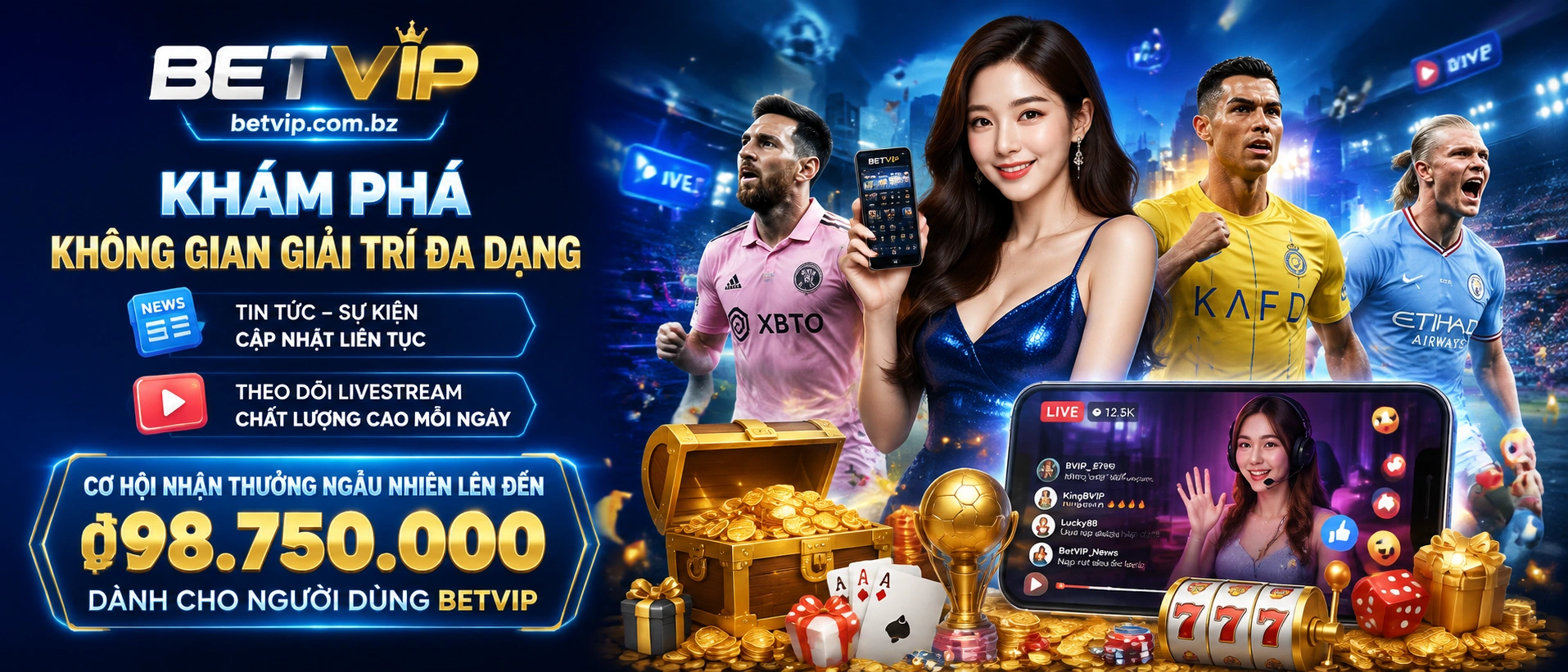 Giao diện BetVip trên di động