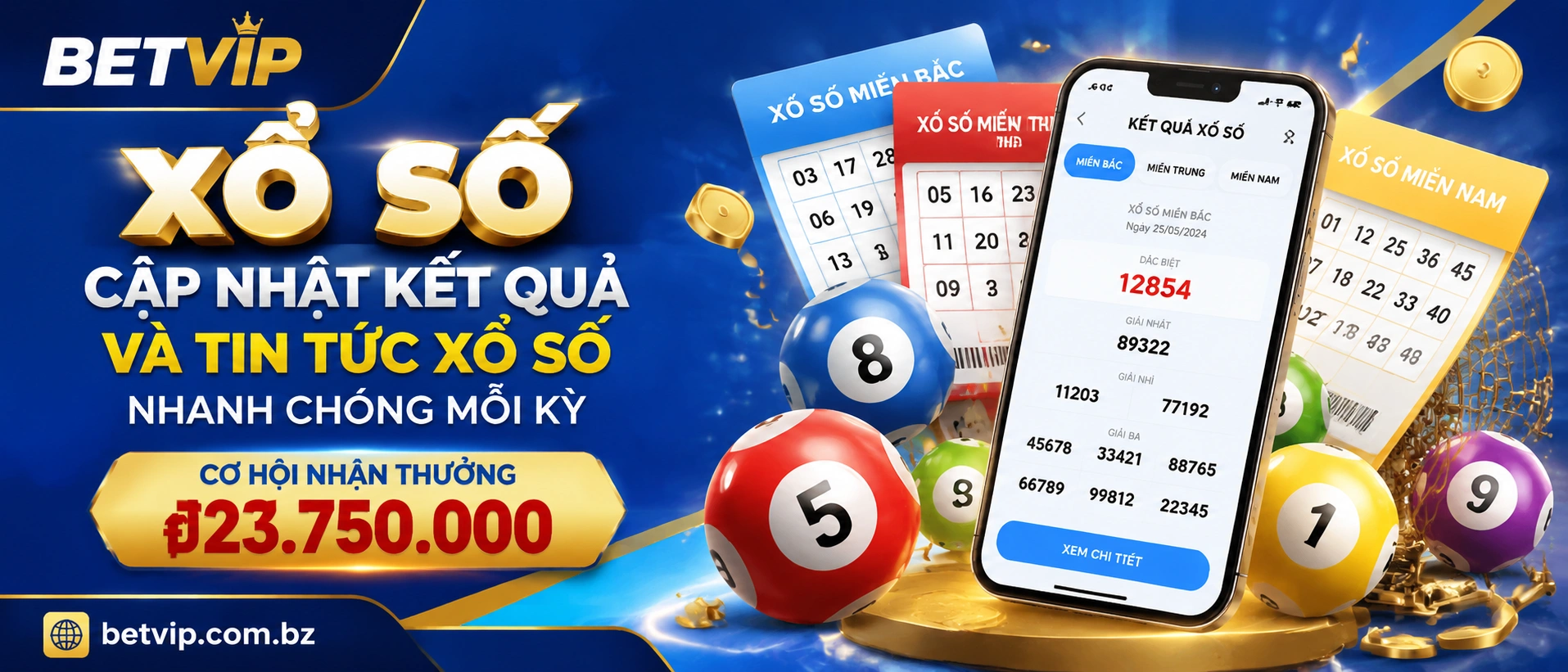 Giao diện Xổ Số BetVIP trên mobile web